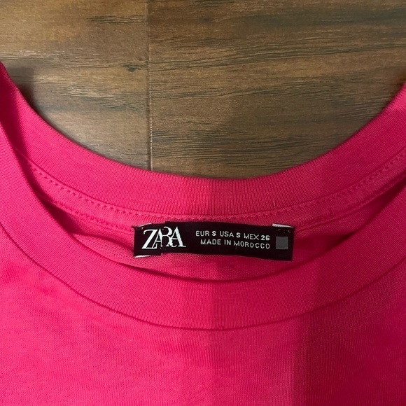 Zara Pink Peplum Ruffle Top Size Small - Picture 2 of 4